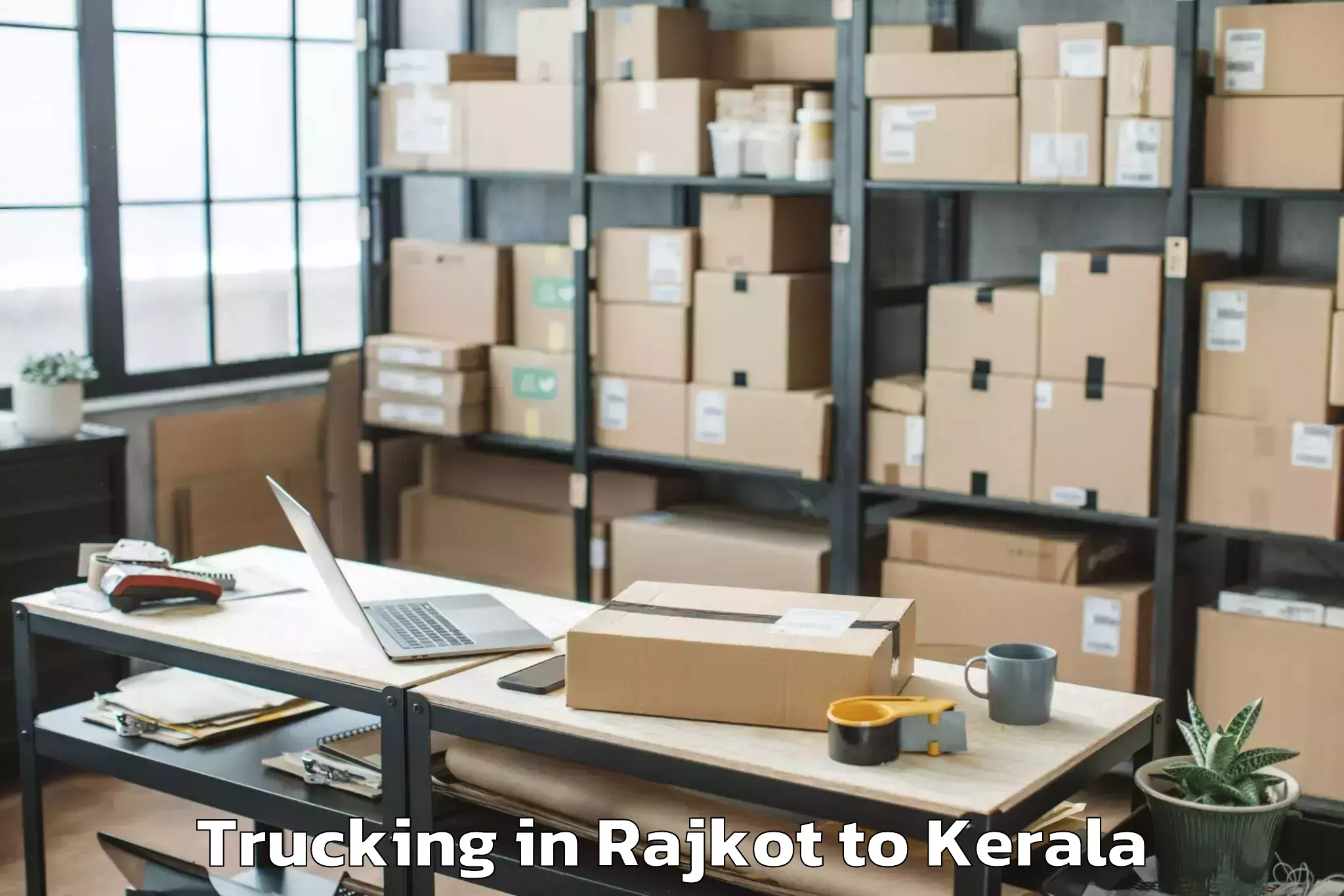 Easy Rajkot to Karunagappally Trucking Booking